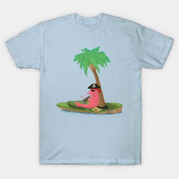 Stranded Shrimp - Digital Illustration T-Shirt by BrittaniRose